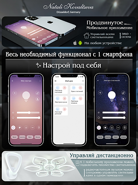 Подвесная люстра Natali Kovaltseva Oreol LED LAMPS 81299