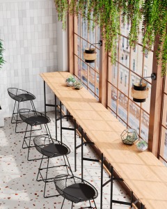 Полубарный стул Stool Group Ufo UFO-24A-P11 BL/BL