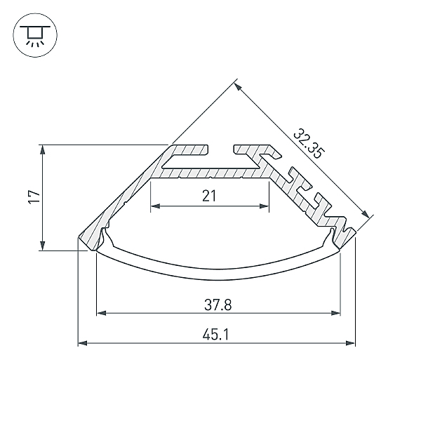 Профиль Arlight Klus-P45 020898
