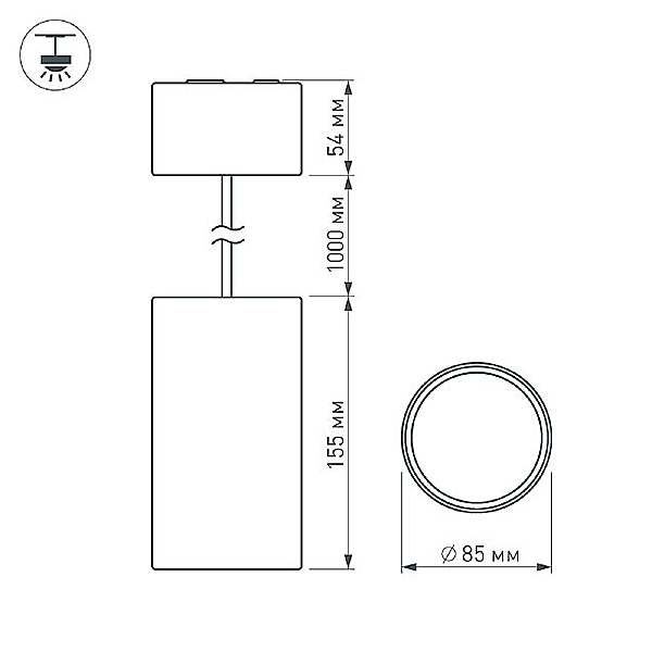 Корпус подвесной с драйвером для светильника POLO Arlight Polo 020883