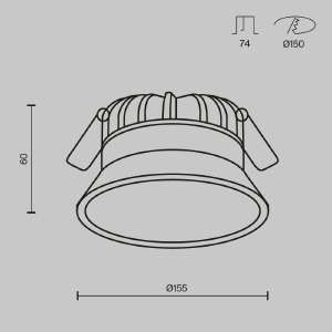 Встраиваемый светильник Maytoni Downlight DL055-18W3-4-6K-W