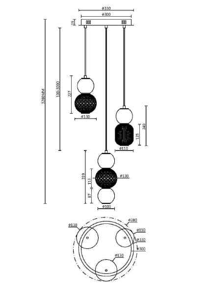 Светильник подвесной Maytoni Drop MOD273PL-L33G3K