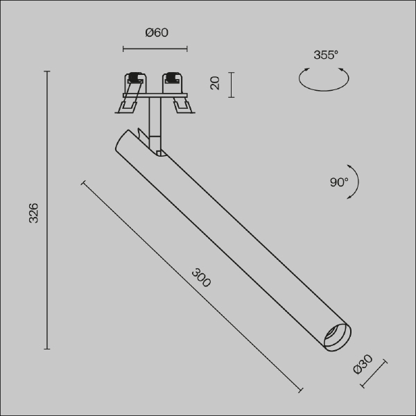 Встраиваемый светильник Maytoni Focus T C141RS-L300-6W3K-B
