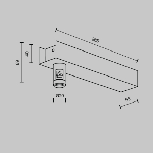 Основание настенное Wall для блока питания с вводом питания Flarity Maytoni Accessories for tracks Flarity TRA155CW-BB-BS