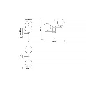 Настенное бра Arte Lamp Arkab A2225AP-2BK