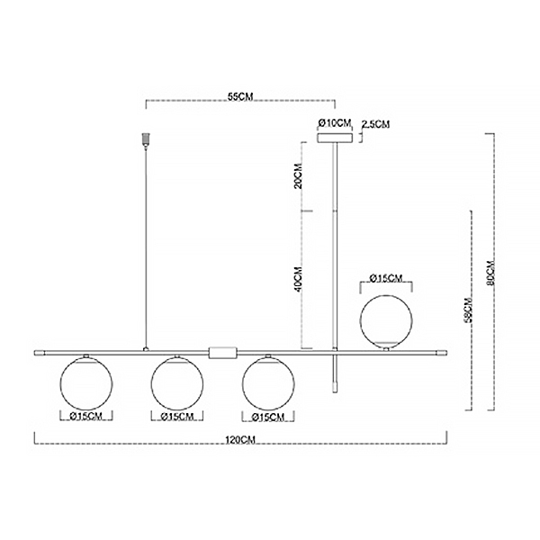 Люстра на штанге Arte Lamp Arkab A2225SP-4BK