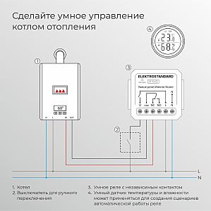 Wi-Fi реле Elektrostandard 76010/00 реле Умный дом с независимым контактом
