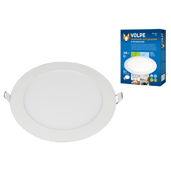 Встраиваемый светильник Volpe Ulp-q203 ULP-Q203 R120-6W/NW WHITE