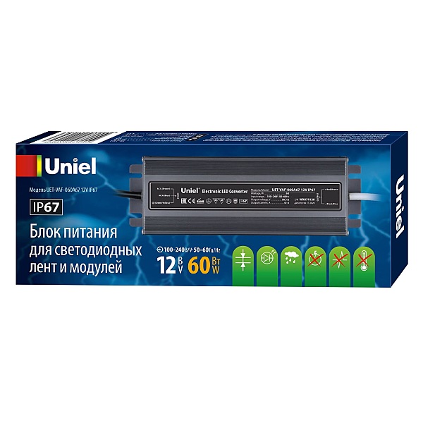 Драйвер для LED ленты Uniel UET-VAF-060A67 12V IP67