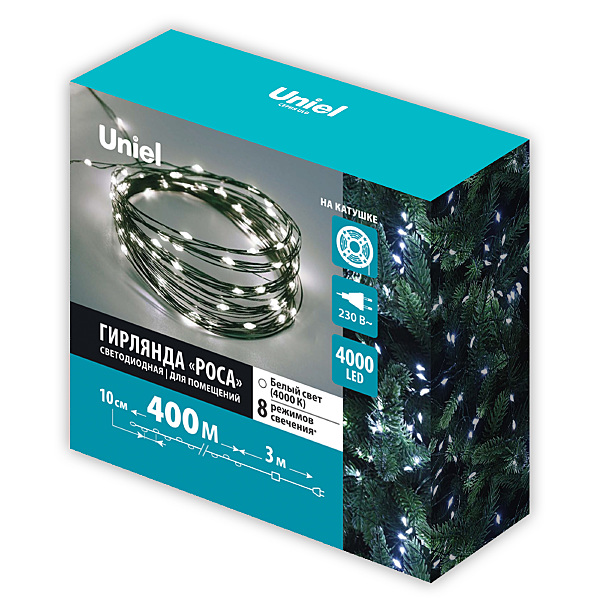 Гирлянда Uniel ULD-S40000-4000/DGA WHITE IP20 DEW