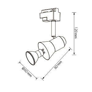 Трековый светильник Volpe Ubl-q323 UBL-Q323 GU10 NICKEL