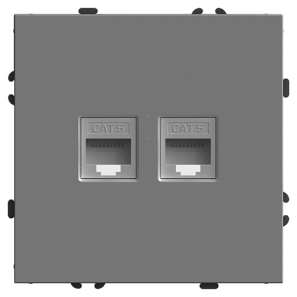 Розетка компьютерная 2-местная RJ-45 (механизм) Stekker Эмили 49952