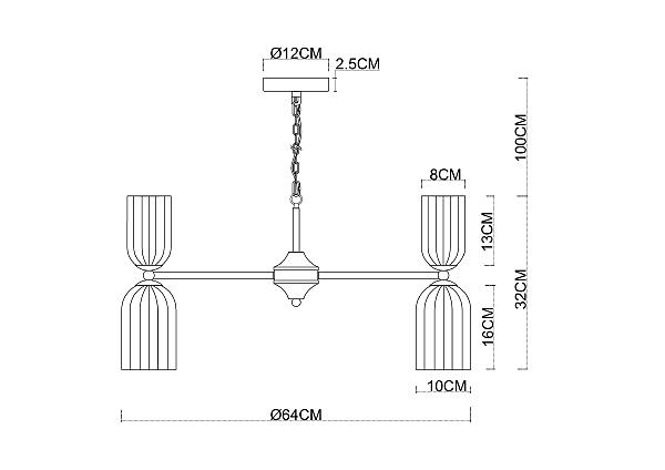 Подвесная люстра Arte Lamp Charm A1623LM-10GO