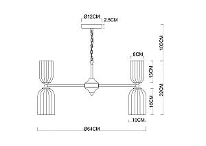 Подвесная люстра Arte Lamp Charm A1623LM-10GO