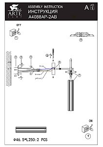 Настенное бра Arte Lamp Borgia A4088AP-2AB