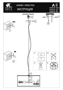 Светильник подвесной Arte Lamp Coppa A4095SP-3BK