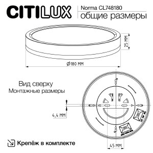 Светильник потолочный Citilux Norma CL748180