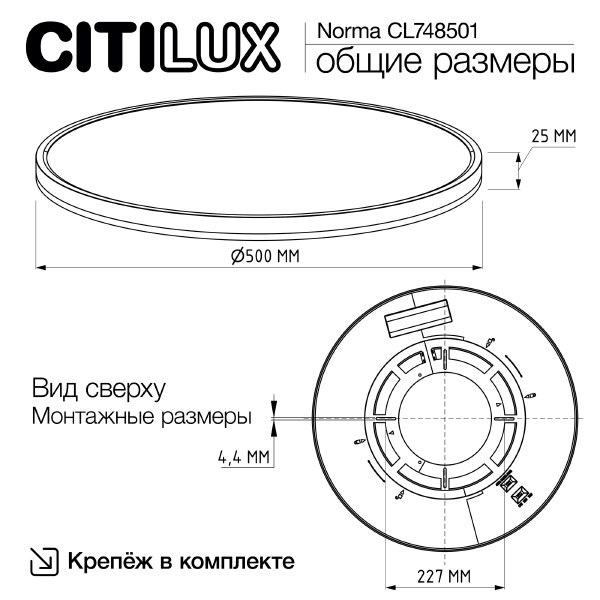 Светильник потолочный Citilux Norma CL748501