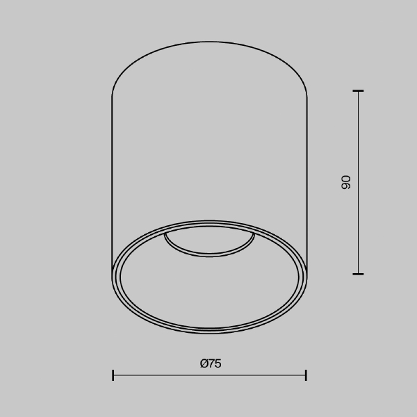 Накладной светильник Maytoni Alfa Led C064CL-12W3K-RD-B